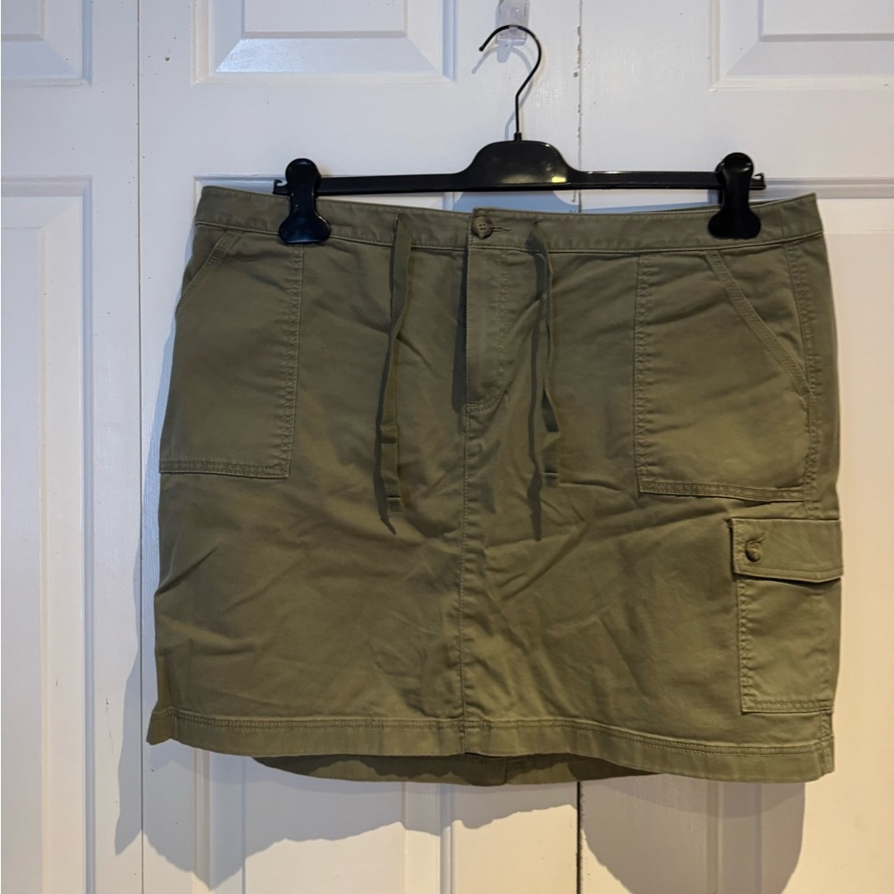 Olive Green Cargo Skirt by LL Bean